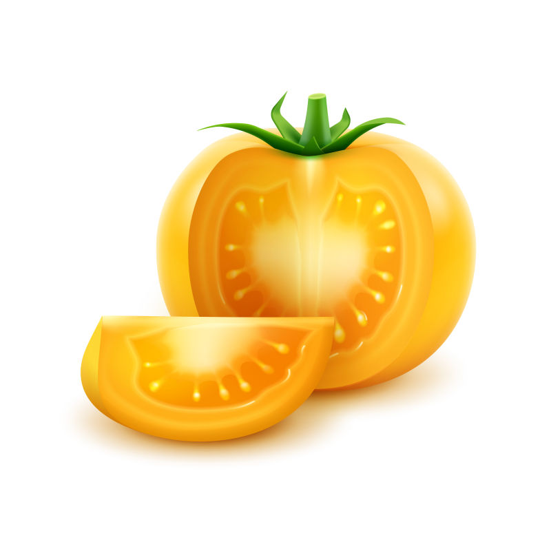 矢量新鲜的黄番茄插图