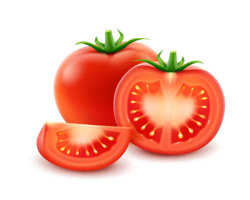 创意矢量红色新番茄插图