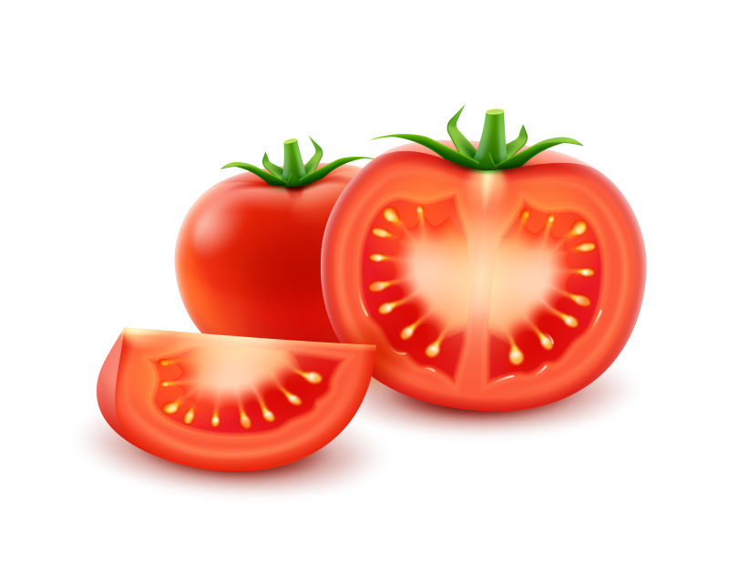 创意矢量红色新鲜番茄插图