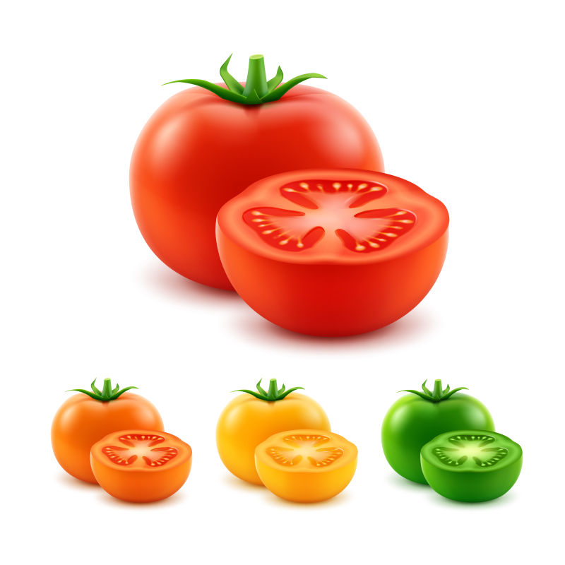 创意矢量新鲜的番茄平面插图