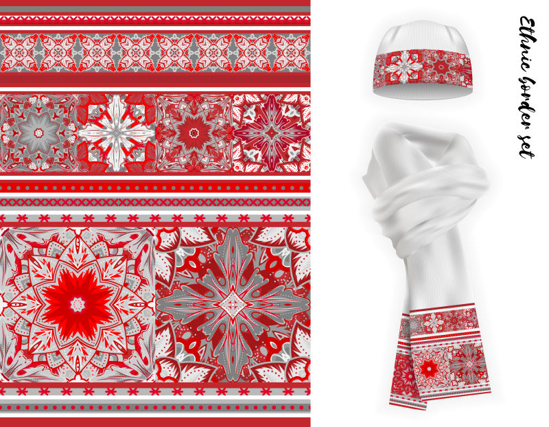 抽象矢量红色花卉元素服装设计