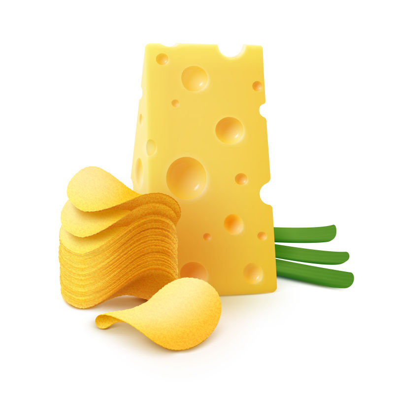 创意矢量奶酪味薯片设计