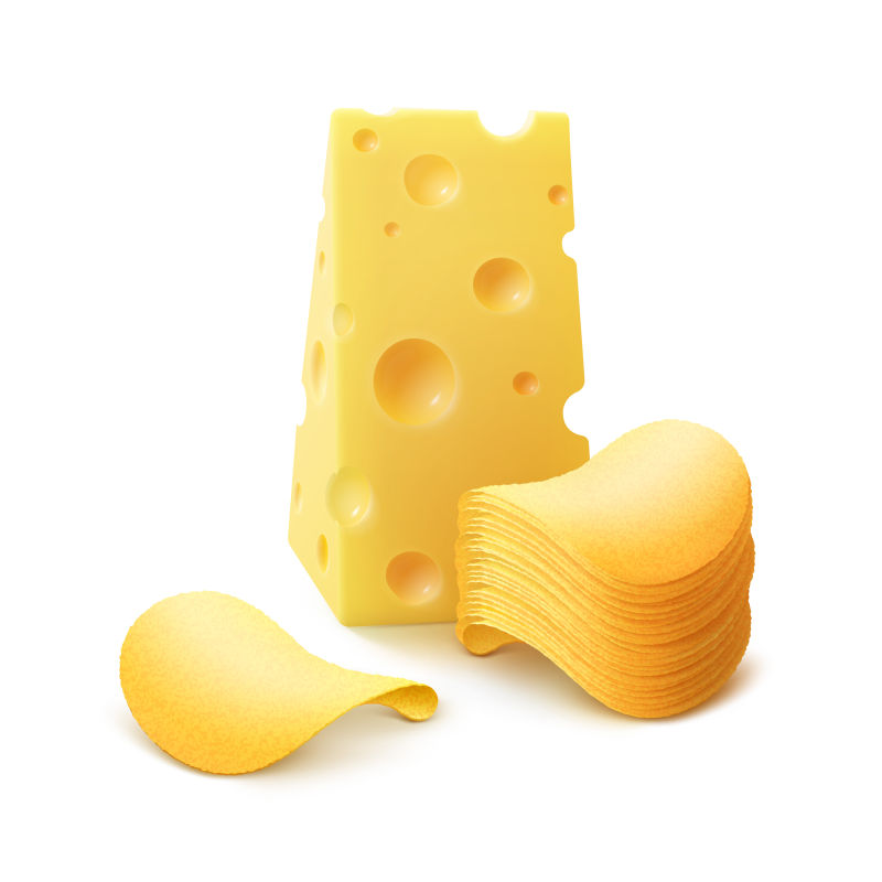 抽象矢量奶酪薯片设计插图