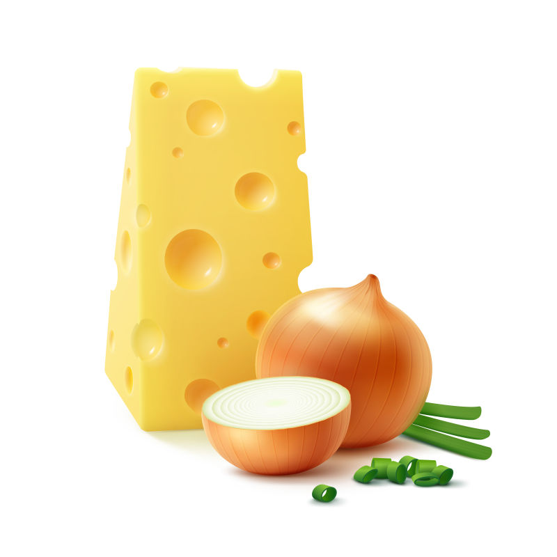 抽象矢量新鲜奶酪薯片设计插图