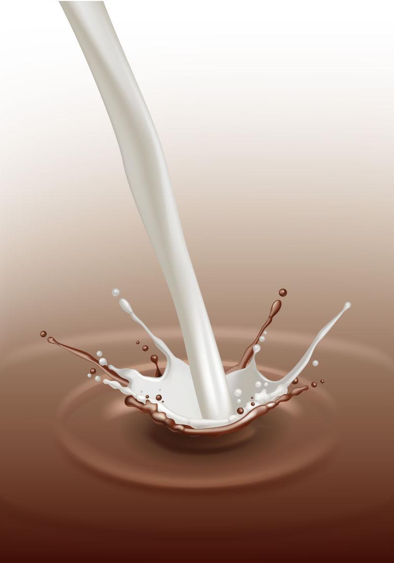 矢量牛奶巧克力飞溅流