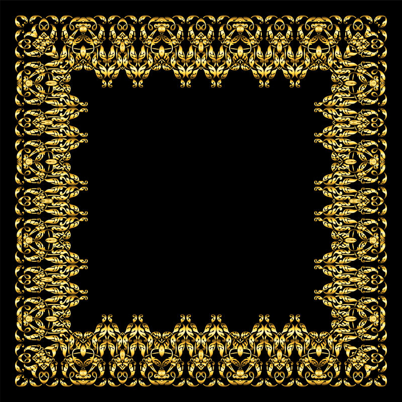 矢量的金色传统花边装饰设计