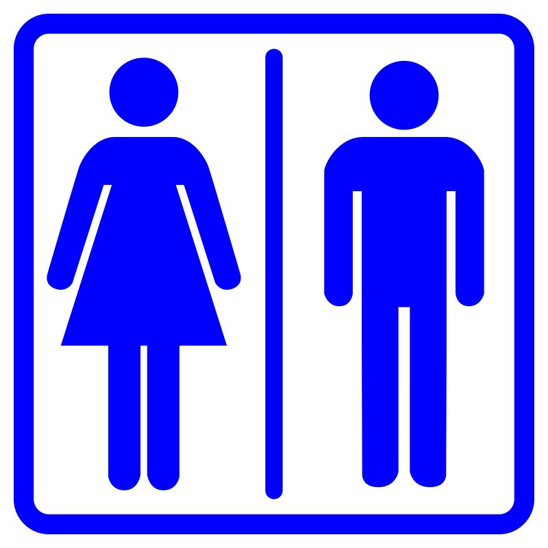 创意矢量蓝色厕所标志设计
