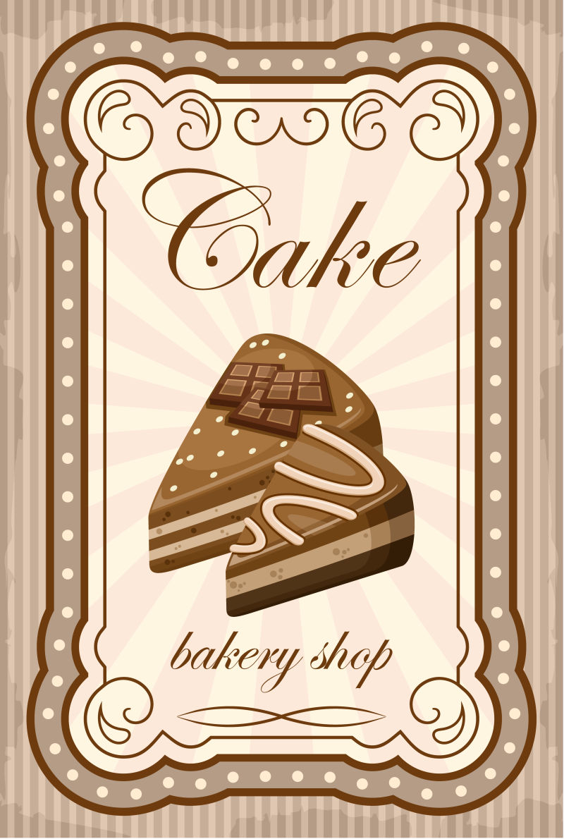 创意矢量巧克力蛋糕元素海报设计