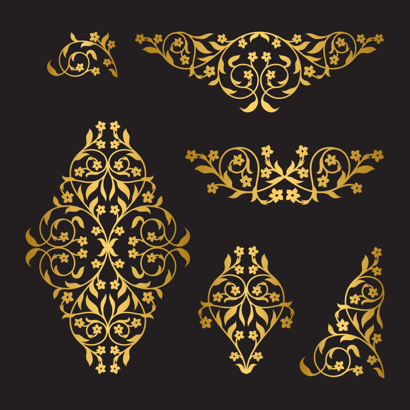 金色的创意花纹装饰矢量设计