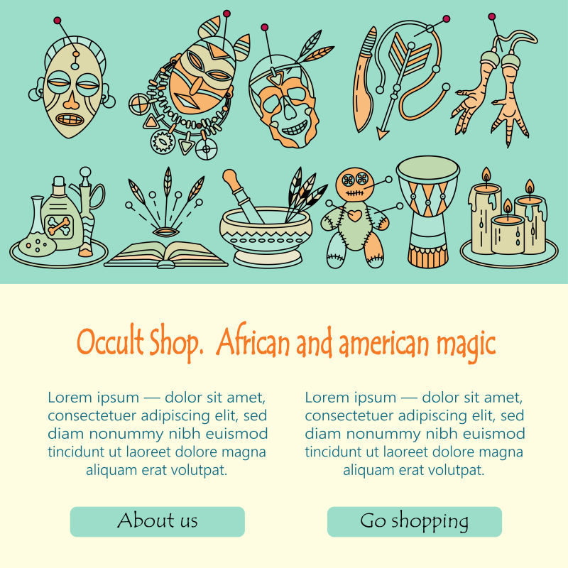创意矢量非洲元素装饰的网站设计