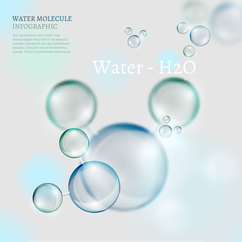 透明水分子图案背景矢量设计