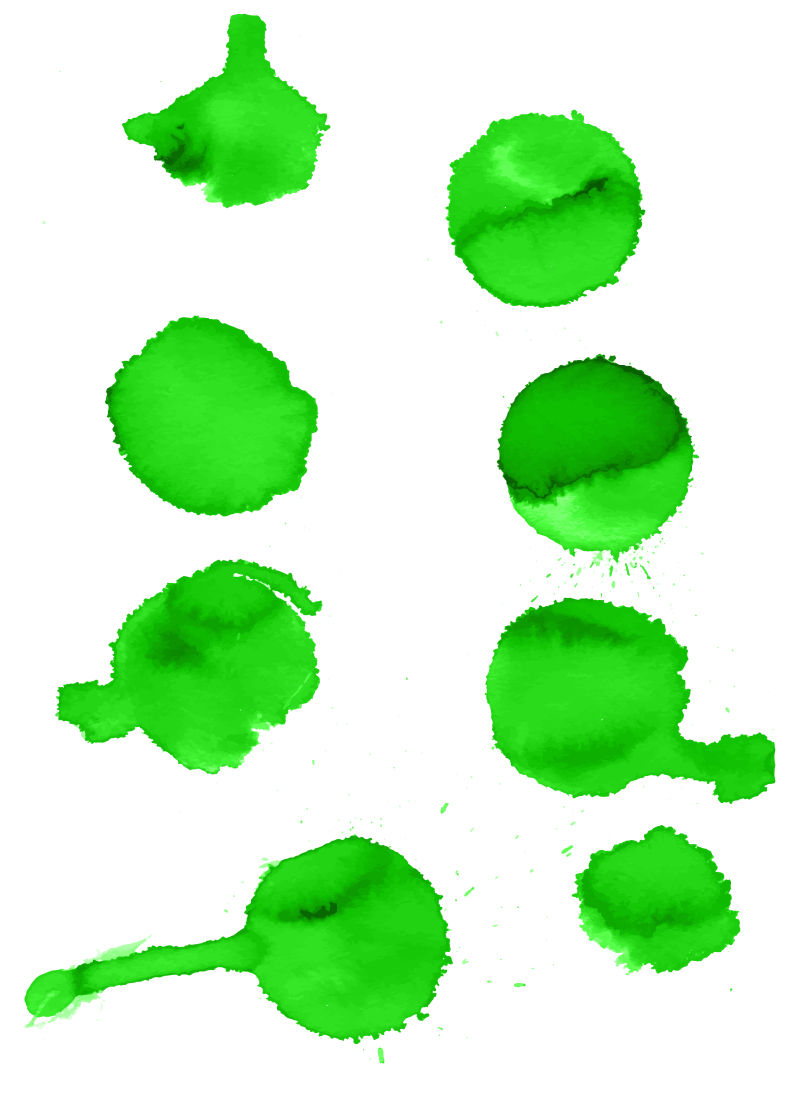 抽象矢量绿色水彩纹理元素