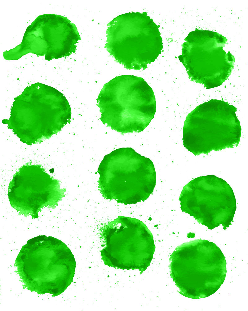 抽象矢量绿色水彩画纹理设计