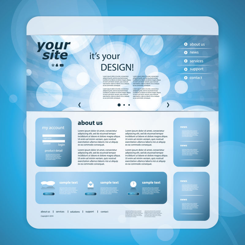 创意矢量现代网站页面平面设计