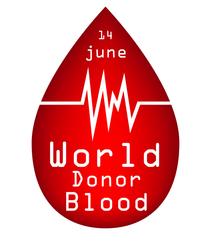 矢量血滴元素的世界献血日海报设计