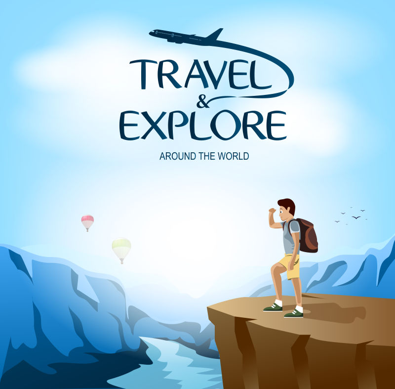 旅行探索概念插图矢量设计