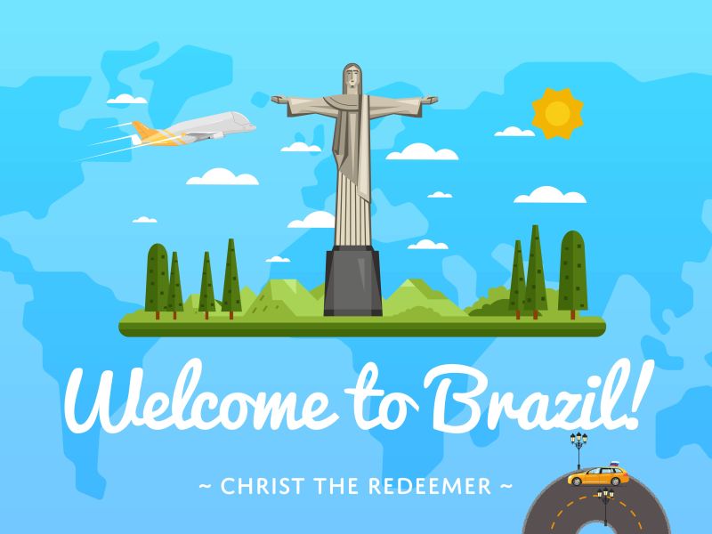 巴西旅行海报插图矢量设计