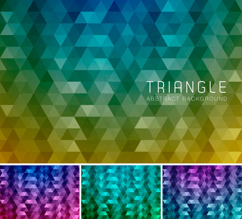 矢量抽象彩色三角图案背景设计