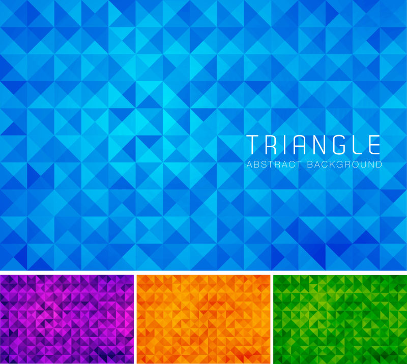 蓝色抽象三角图案背景矢量设计
