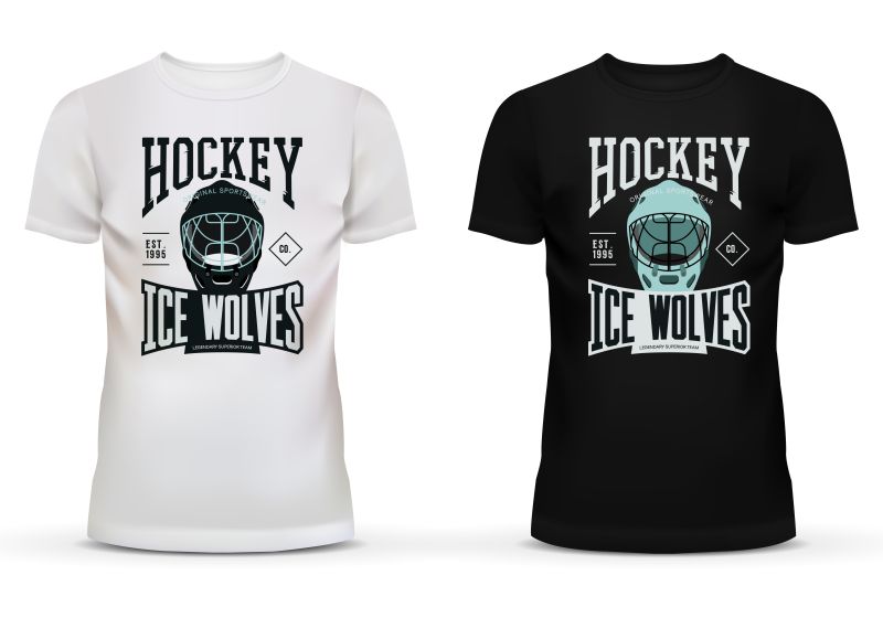 抽象矢量冰球球队的T恤图案设计
