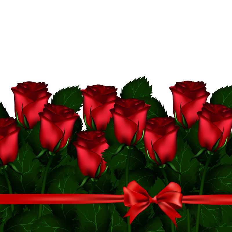 矢量的美丽玫瑰花束插图