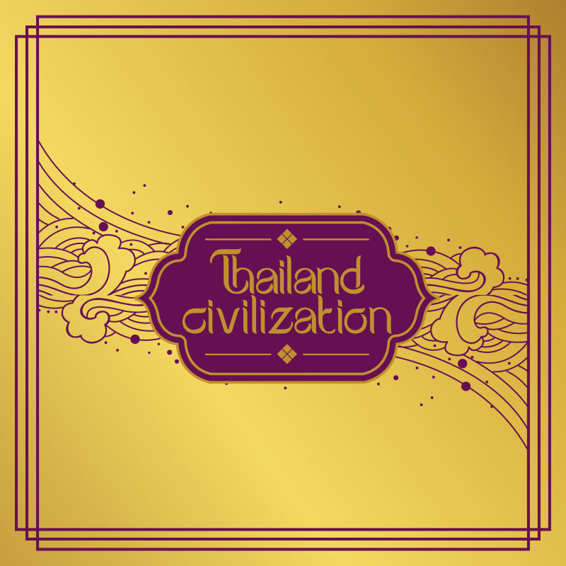 抽象矢量金色泰国主题菜单平面设计