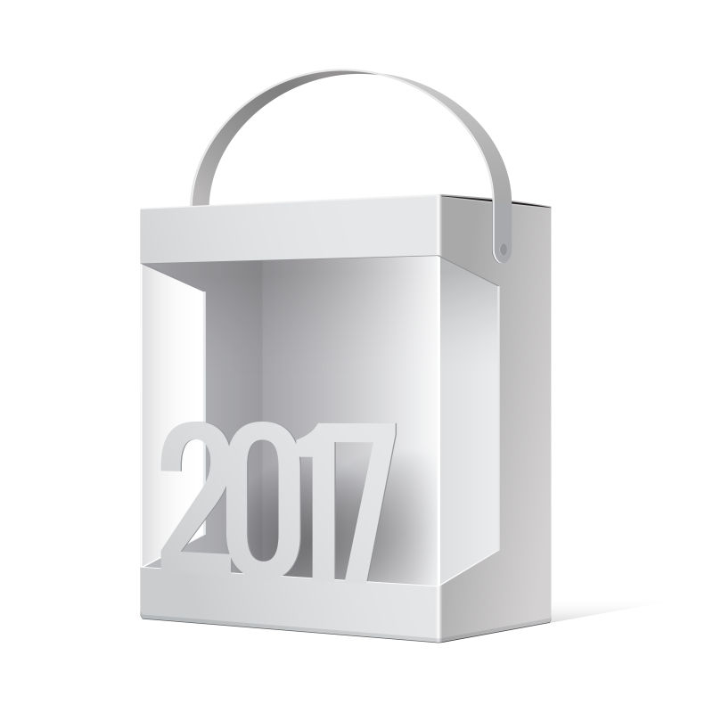 矢量抽象2017元素的纸盒设计