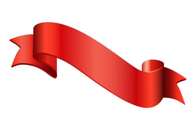 红色缎带插图矢量设计