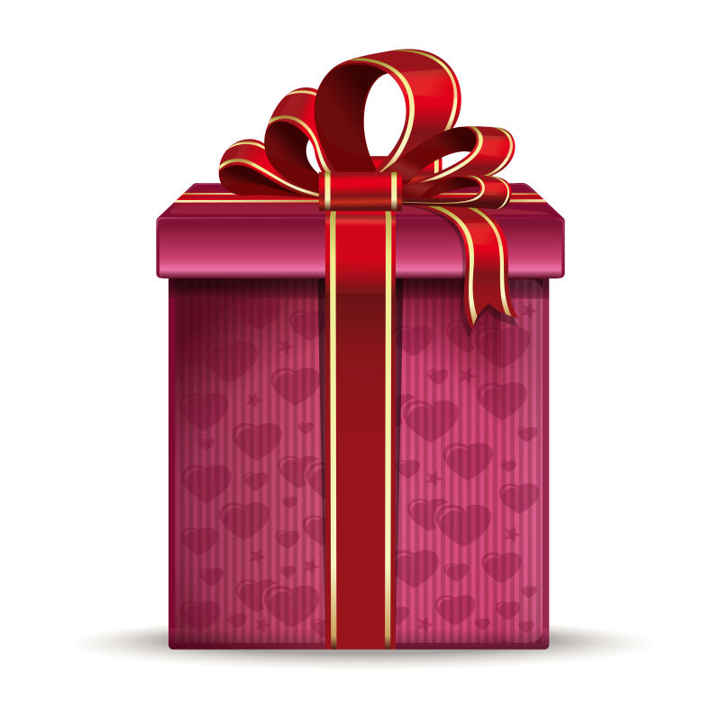 情人节红色礼品盒插图矢量设计