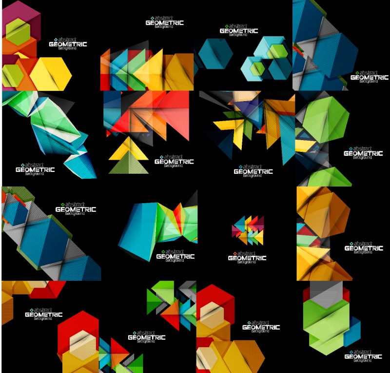 彩色抽象几何图案背景矢量设计