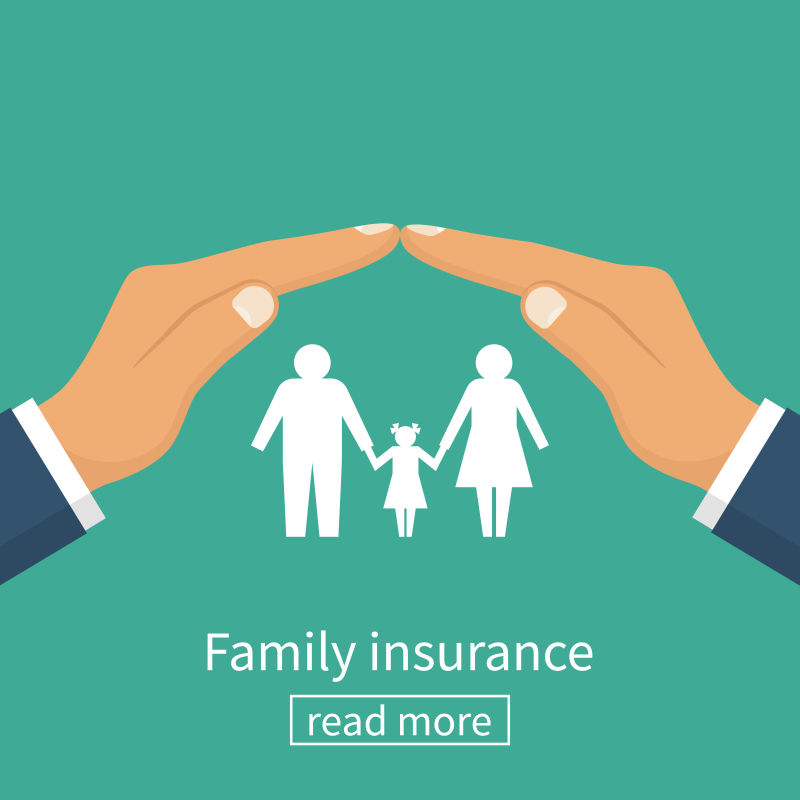 家庭保险概念插图矢量设计