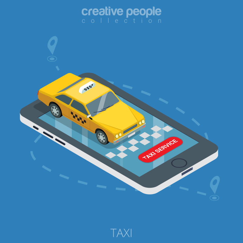 抽象矢量出租车服务的概念插图
