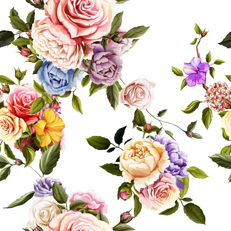 创意矢量现代玫瑰牡丹元素的装饰卡片设计