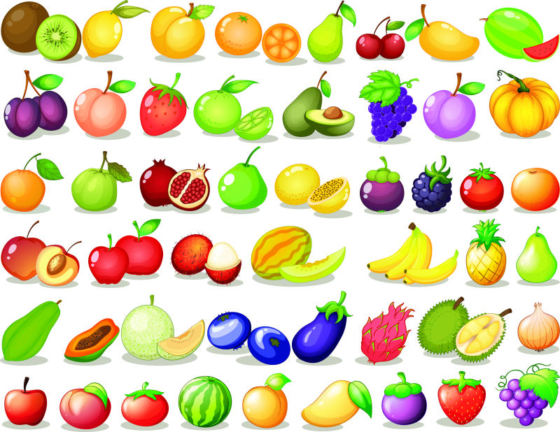 矢量卡通水果图标设计