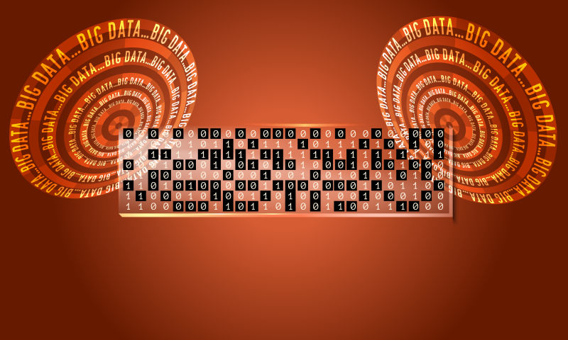 抽象的橘色二进制代码背景矢量设计