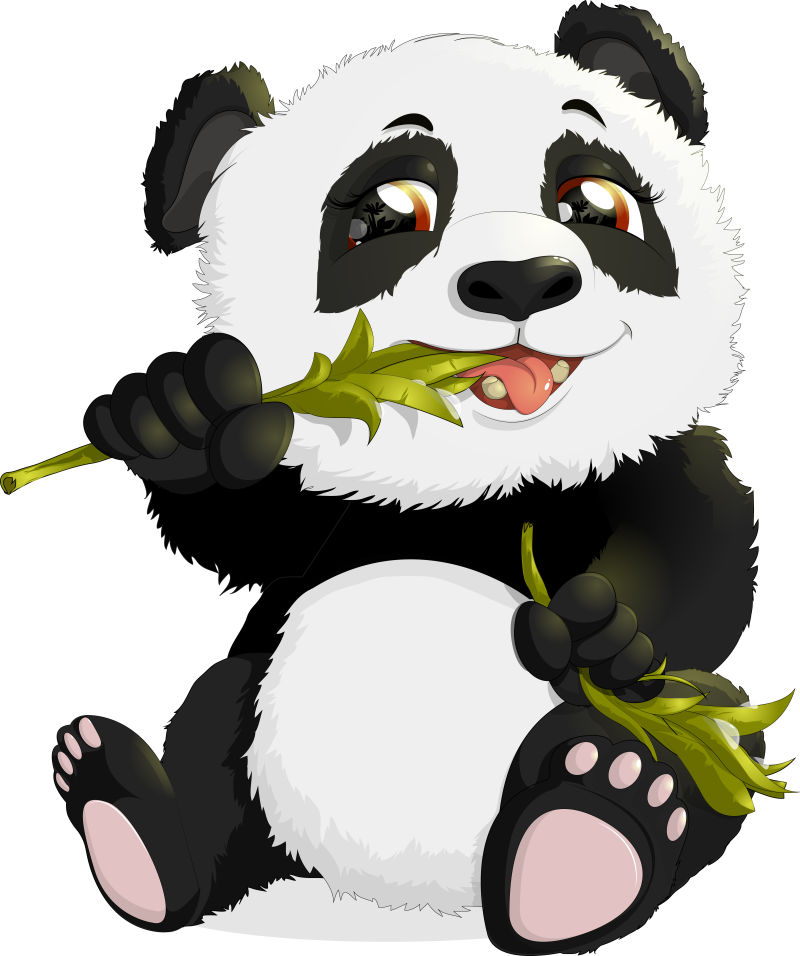 矢量吃竹子的熊猫