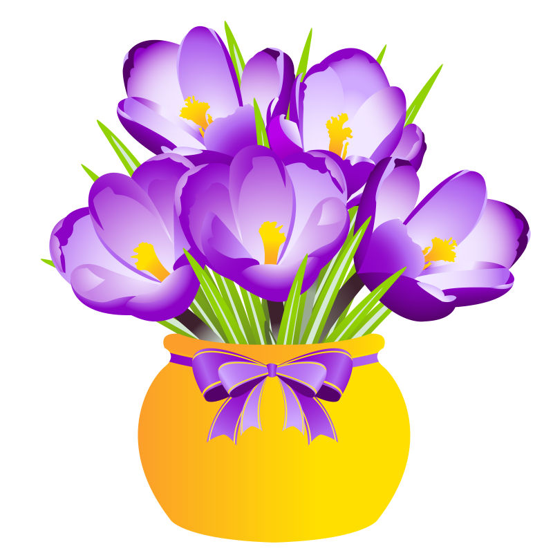 抽象矢量现代紫色花卉元素插图