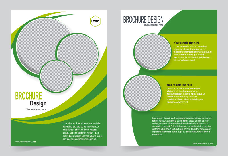 绿色企业宣传手册矢量设计