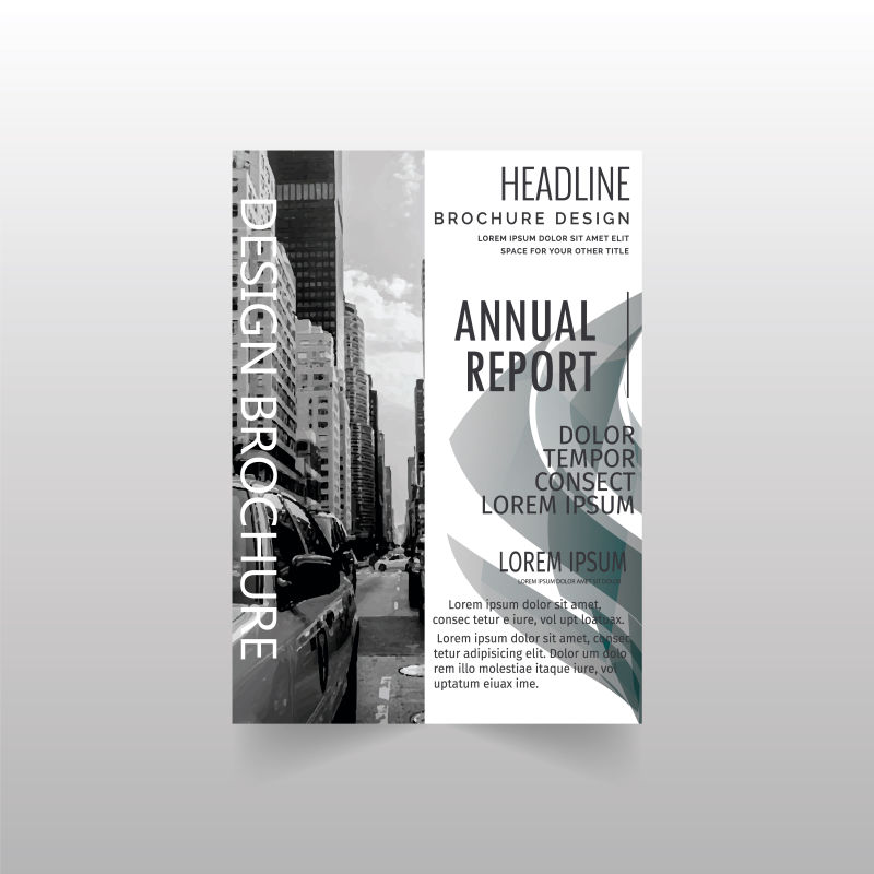 灰色的年度报告书矢量设计