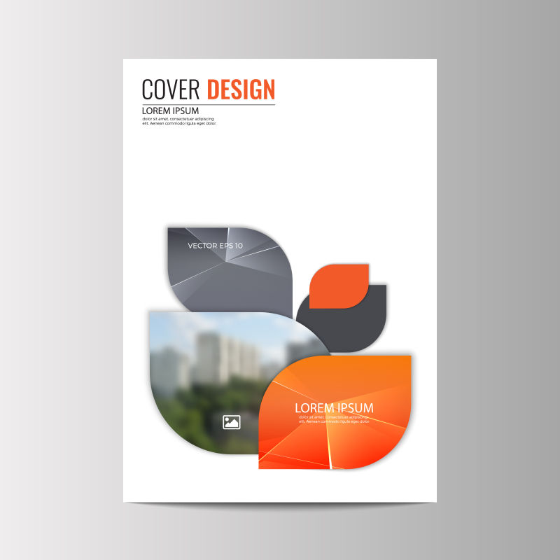 抽象矢量现代商业橙色元素宣传单设计