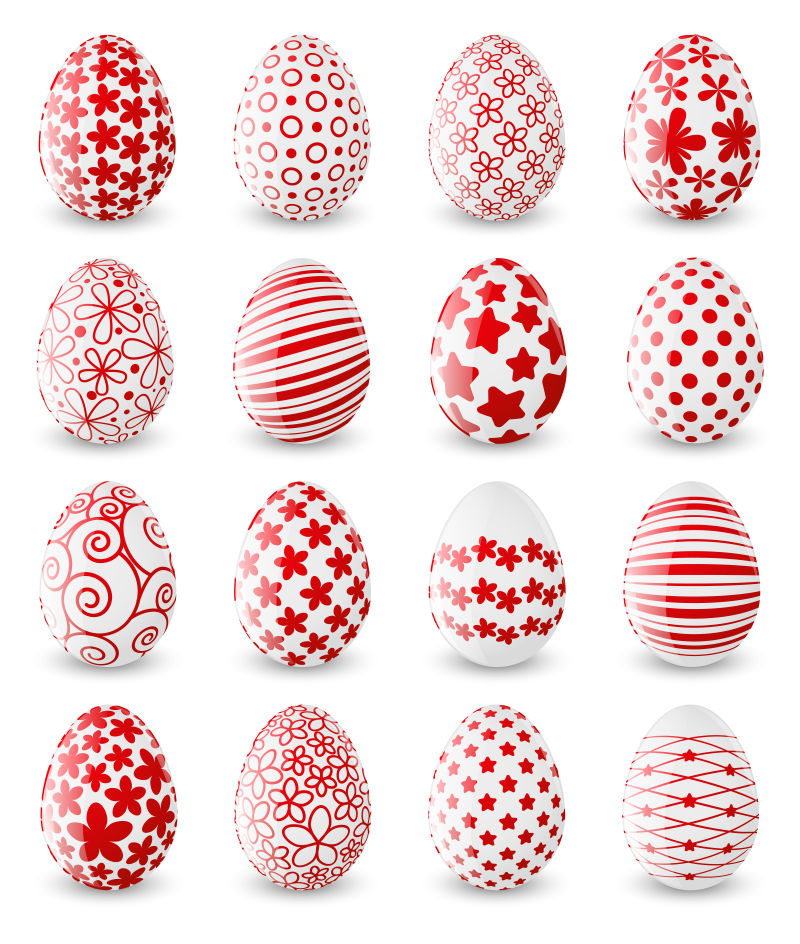 矢量的复活节红色彩蛋插图