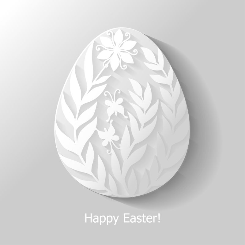 矢量的白色复活节彩蛋插图