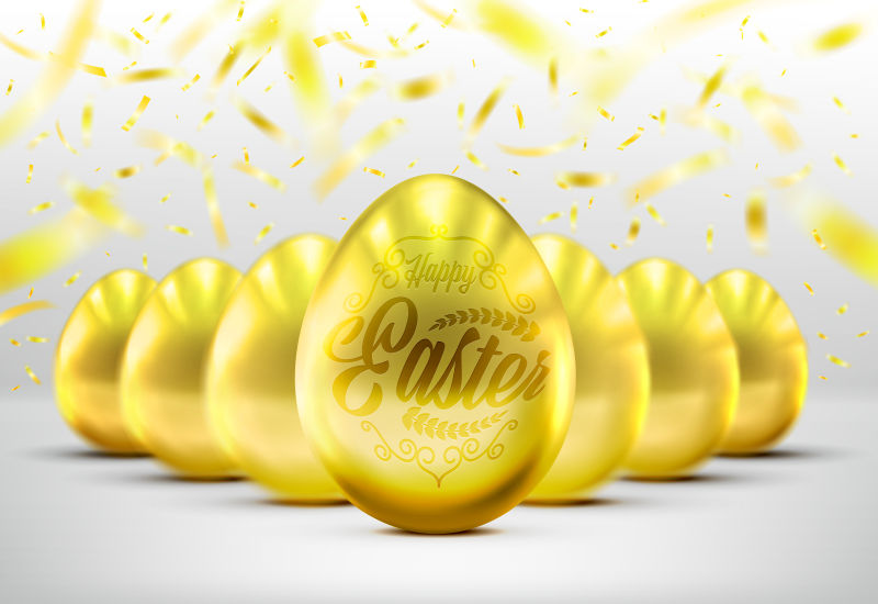 矢量的复活节金蛋插图设计