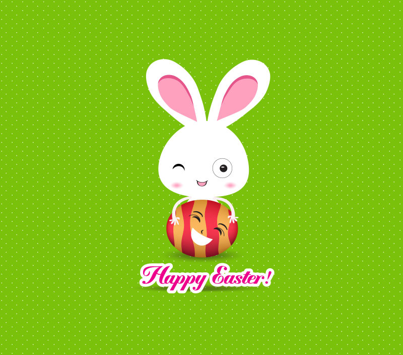 复活节的可爱兔子矢量插图设计