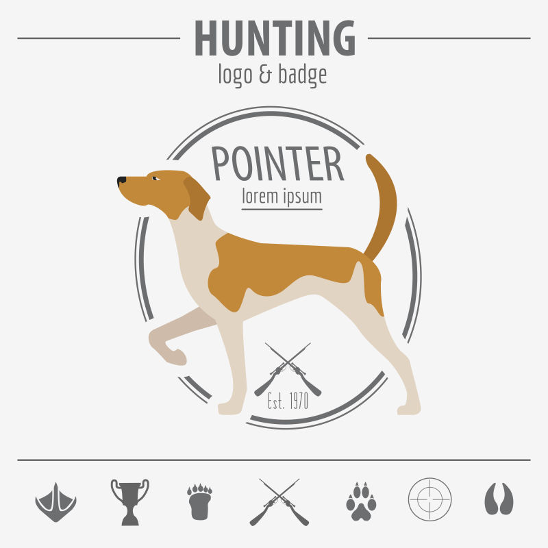 猎狗图案狩猎标志矢量设计
