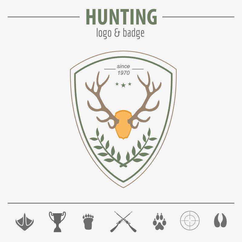 创意户外狩猎标志矢量设计