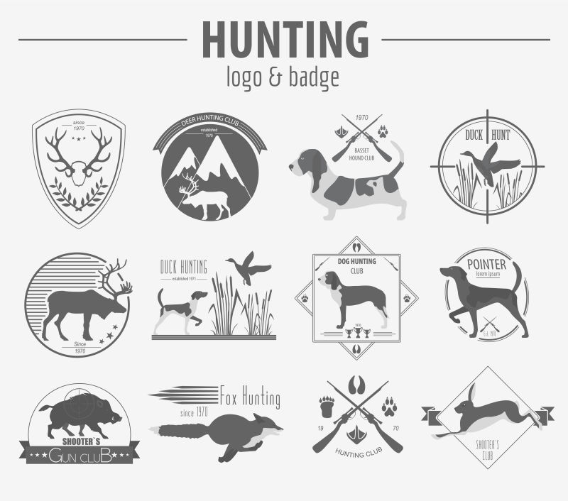 矢量的狩猎协会创意标志