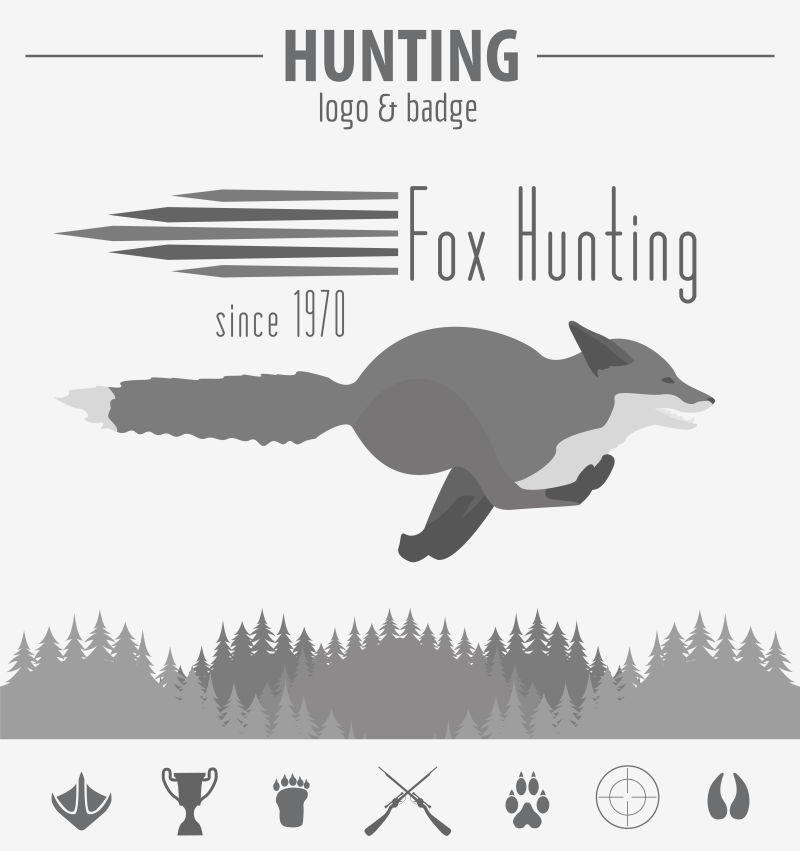 矢量的灰色狩猎标志设计