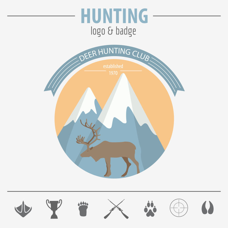 矢量的动物狩猎标志