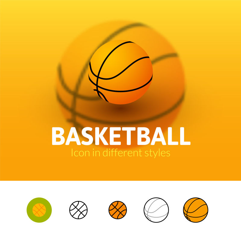 抽象矢量现代立体篮球图标设计